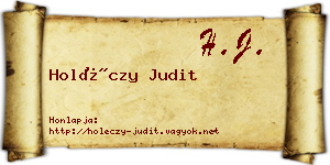 Holéczy Judit névjegykártya